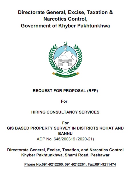 Amendmend in RFP For District Mardan GIS base Property Tax Survey